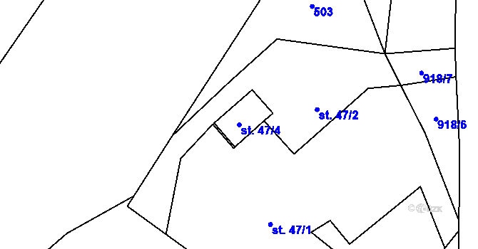 Parcela st. 47/4 v KÚ Lípa u Havlíčkova Brodu, Katastrální mapa