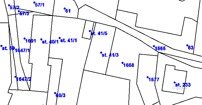 Parcela st. 41/3 v KÚ Lípa u Havlíčkova Brodu, Katastrální mapa