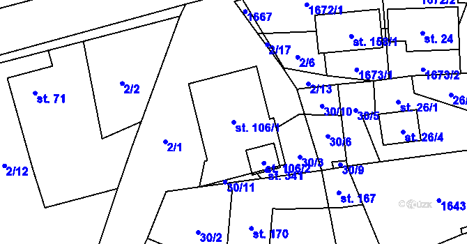 Parcela st. 106/1 v KÚ Lípa u Havlíčkova Brodu, Katastrální mapa