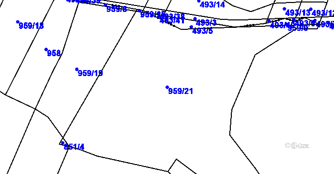 Parcela st. 959/21 v KÚ Lípa u Havlíčkova Brodu, Katastrální mapa