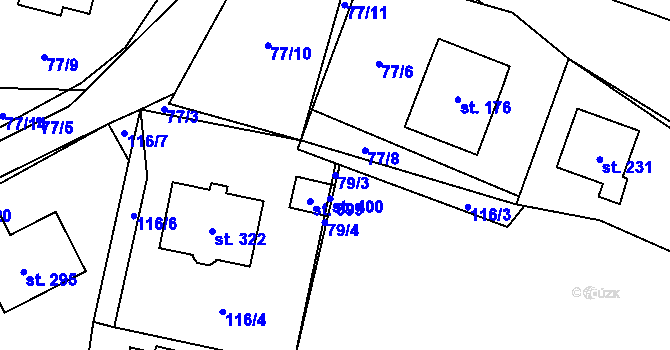 Parcela st. 79/3 v KÚ Lípa u Havlíčkova Brodu, Katastrální mapa