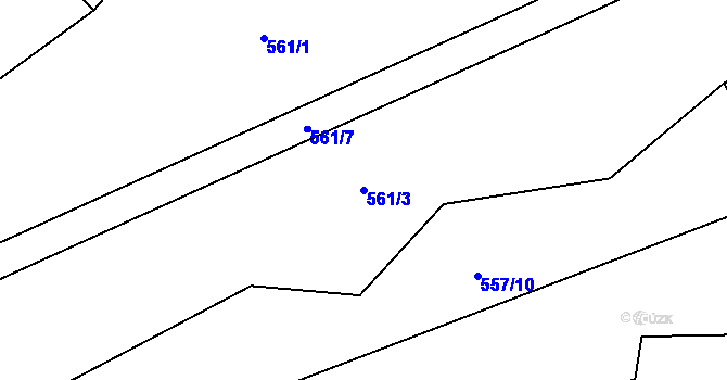 Parcela st. 561/3 v KÚ Petrkov, Katastrální mapa