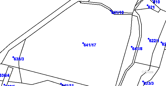 Parcela st. 641/17 v KÚ Petrkov, Katastrální mapa