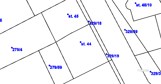 Parcela st. 44 v KÚ Lípa u Hradce Králové, Katastrální mapa