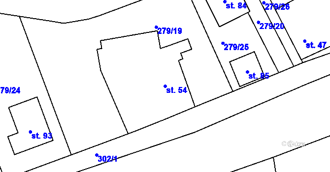 Parcela st. 54 v KÚ Lípa u Hradce Králové, Katastrální mapa