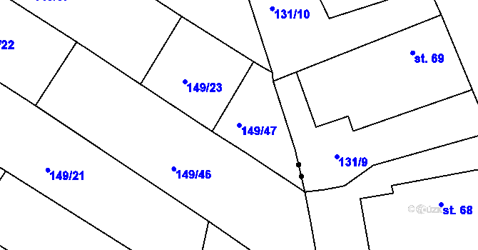 Parcela st. 149/47 v KÚ Lípa u Hradce Králové, Katastrální mapa
