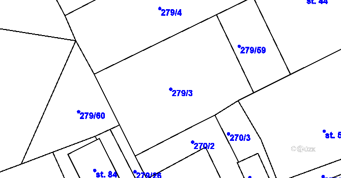 Parcela st. 279/3 v KÚ Lípa u Hradce Králové, Katastrální mapa