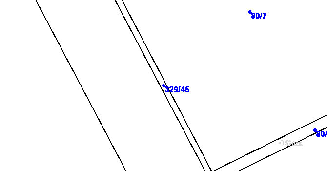 Parcela st. 329/45 v KÚ Lípa u Hradce Králové, Katastrální mapa