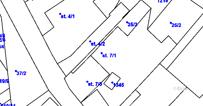 Parcela st. 7/1 v KÚ Lípa nad Orlicí, Katastrální mapa