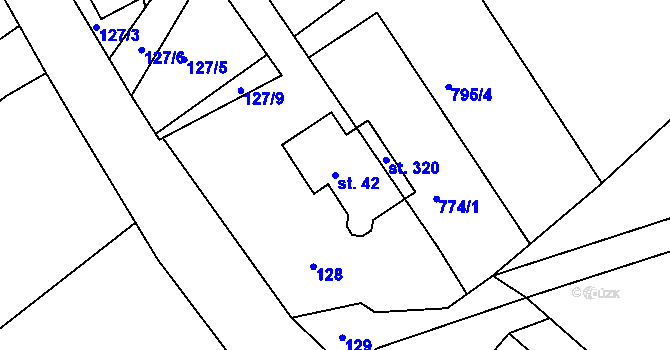 Parcela st. 42 v KÚ Lípa nad Orlicí, Katastrální mapa
