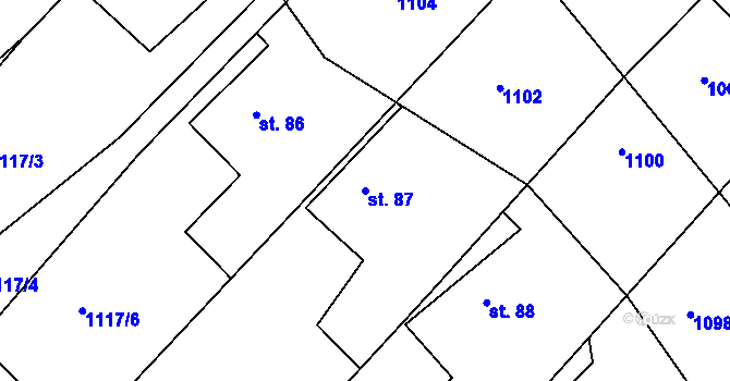 Parcela st. 87 v KÚ Lípa nad Orlicí, Katastrální mapa