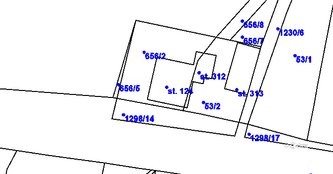 Parcela st. 124 v KÚ Lípa nad Orlicí, Katastrální mapa