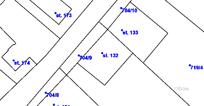 Parcela st. 132 v KÚ Lípa nad Orlicí, Katastrální mapa