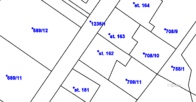 Parcela st. 162 v KÚ Lípa nad Orlicí, Katastrální mapa