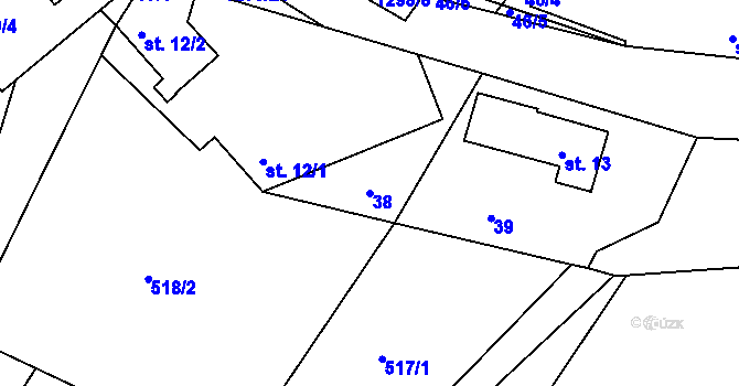 Parcela st. 38 v KÚ Lípa nad Orlicí, Katastrální mapa