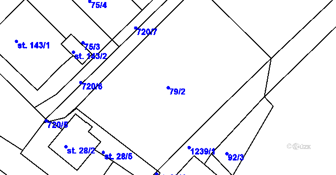 Parcela st. 79/2 v KÚ Lípa nad Orlicí, Katastrální mapa
