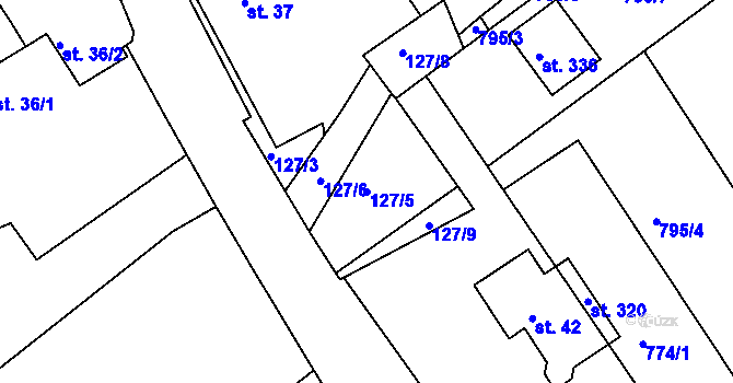 Parcela st. 127/5 v KÚ Lípa nad Orlicí, Katastrální mapa