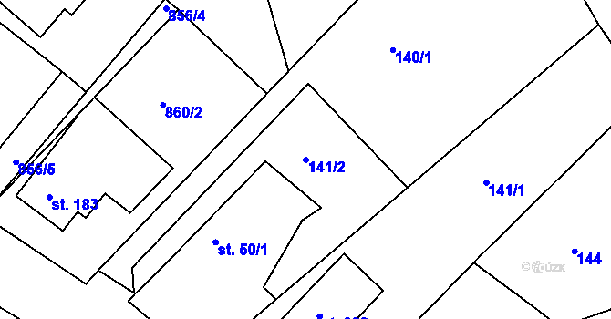Parcela st. 141/2 v KÚ Lípa nad Orlicí, Katastrální mapa