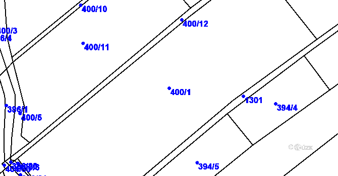Parcela st. 400/1 v KÚ Lípa nad Orlicí, Katastrální mapa