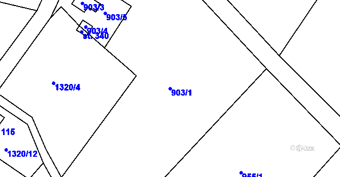 Parcela st. 903/1 v KÚ Lípa nad Orlicí, Katastrální mapa