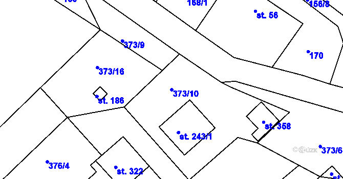 Parcela st. 373/10 v KÚ Lípa nad Orlicí, Katastrální mapa
