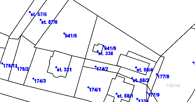 Parcela st. 338 v KÚ Lípa nad Orlicí, Katastrální mapa