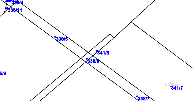 Parcela st. 341/6 v KÚ Lípa nad Orlicí, Katastrální mapa