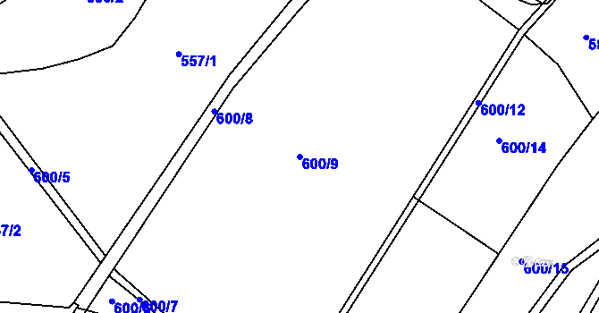 Parcela st. 600/9 v KÚ Lípa nad Orlicí, Katastrální mapa