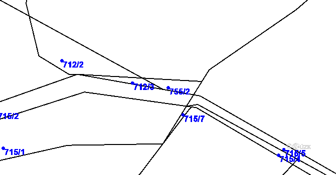 Parcela st. 755/2 v KÚ Lípa nad Orlicí, Katastrální mapa