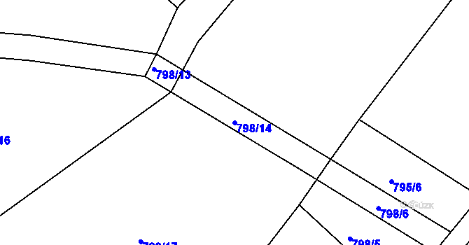 Parcela st. 798/14 v KÚ Lípa nad Orlicí, Katastrální mapa