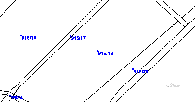 Parcela st. 916/18 v KÚ Lípa nad Orlicí, Katastrální mapa