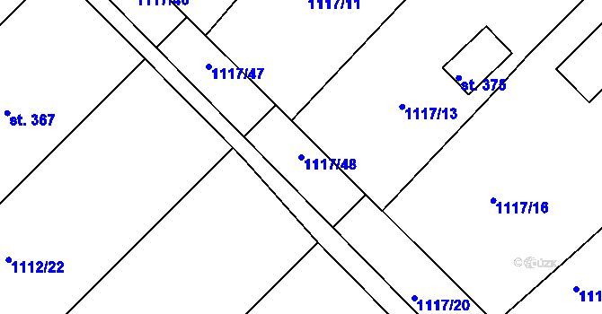 Parcela st. 1117/48 v KÚ Lípa nad Orlicí, Katastrální mapa