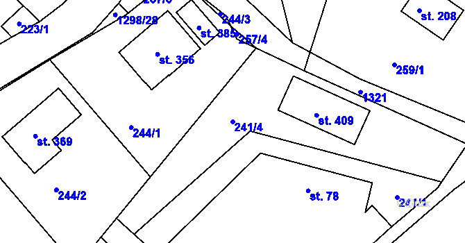 Parcela st. 241/4 v KÚ Lípa nad Orlicí, Katastrální mapa