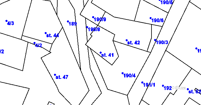 Parcela st. 41 v KÚ Lipany u Vitic, Katastrální mapa