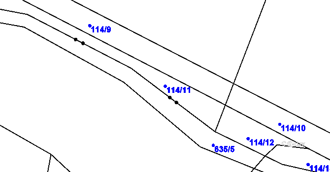 Parcela st. 114/11 v KÚ Lipany u Vitic, Katastrální mapa