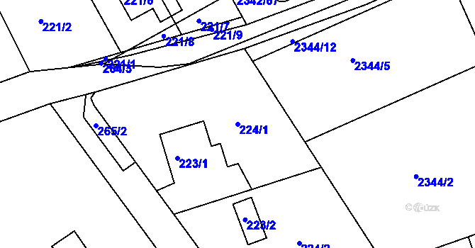 Parcela st. 224/1 v KÚ Lipence, Katastrální mapa