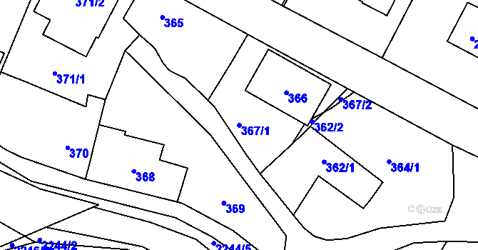 Parcela st. 367/1 v KÚ Lipence, Katastrální mapa