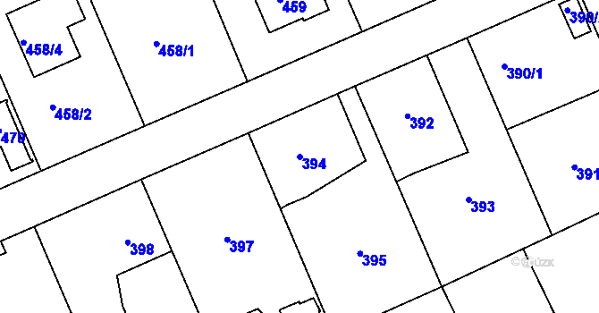 Parcela st. 394 v KÚ Lipence, Katastrální mapa