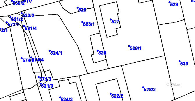 Parcela st. 526 v KÚ Lipence, Katastrální mapa