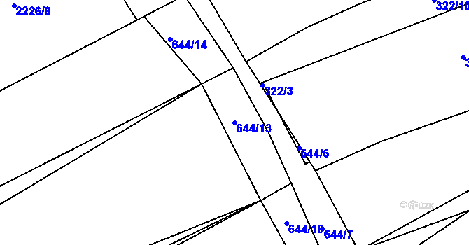 Parcela st. 644/13 v KÚ Lipence, Katastrální mapa