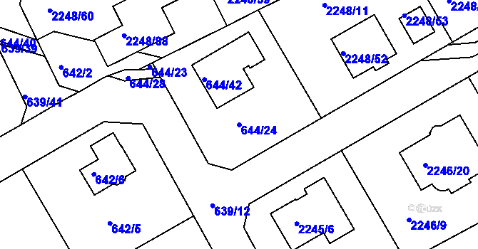 Parcela st. 644/24 v KÚ Lipence, Katastrální mapa
