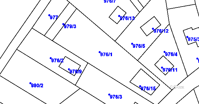 Parcela st. 976/1 v KÚ Lipence, Katastrální mapa
