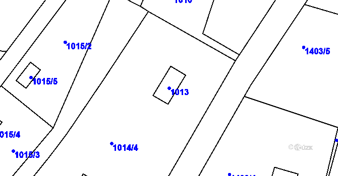 Parcela st. 1013 v KÚ Lipence, Katastrální mapa