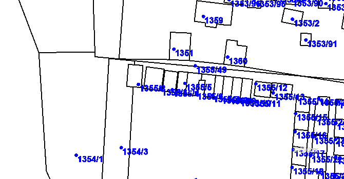 Parcela st. 1355/4 v KÚ Lipence, Katastrální mapa