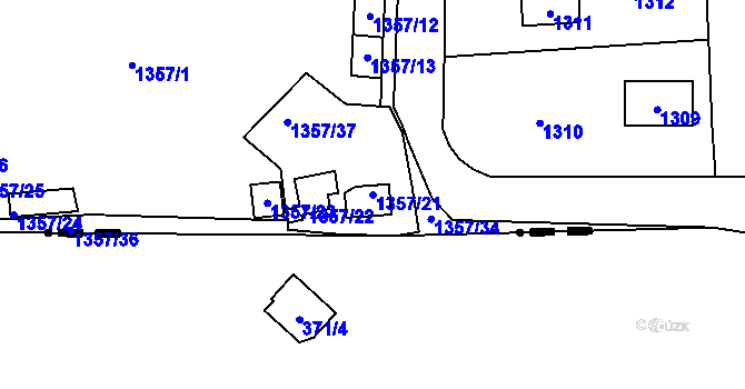 Parcela st. 1357/21 v KÚ Lipence, Katastrální mapa