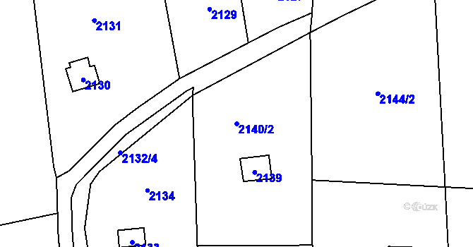 Parcela st. 2140/2 v KÚ Lipence, Katastrální mapa