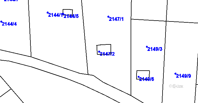 Parcela st. 2147/2 v KÚ Lipence, Katastrální mapa