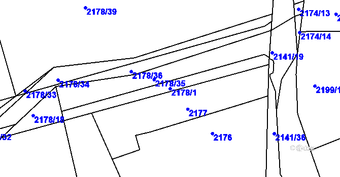 Parcela st. 2178/1 v KÚ Lipence, Katastrální mapa