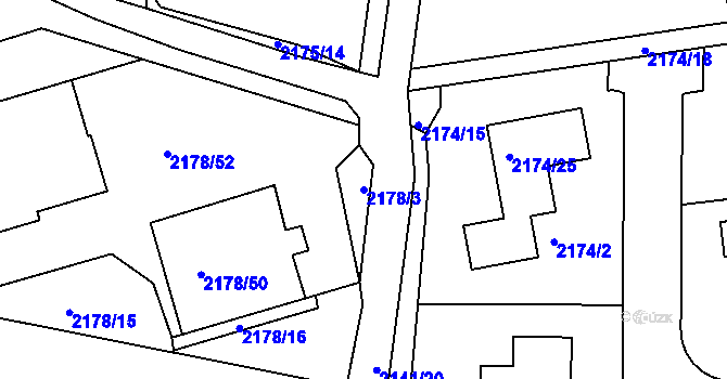 Parcela st. 2178/3 v KÚ Lipence, Katastrální mapa
