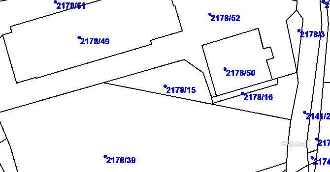 Parcela st. 2178/15 v KÚ Lipence, Katastrální mapa